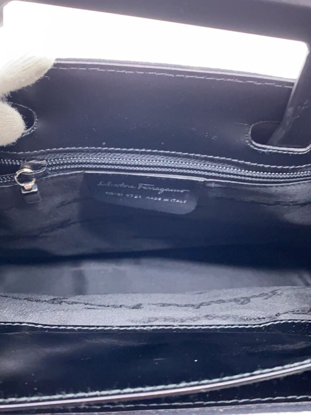 Salvatore Ferragamo Handbag Wool Navy Blue - Picture 6 of 7